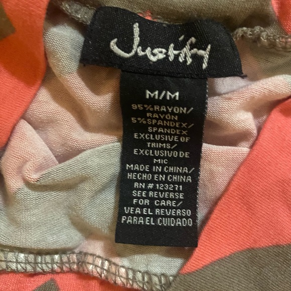 Justify Peach/Gray Zig/Zag Knit Maxi Skirt - Picture 2 of 2